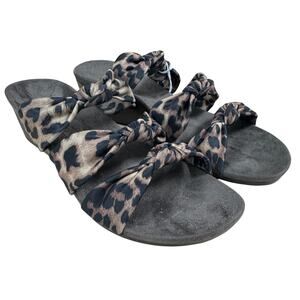 Vionic Orthaheel Park Rizzo Wedge Sandals Leopard Size 8 New In Box Condition